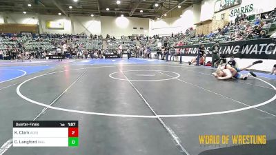 182 lbs Quarterfinal - Kolby Clark, Upper Valley Aces vs Cole Langford, Dallas Mat Club