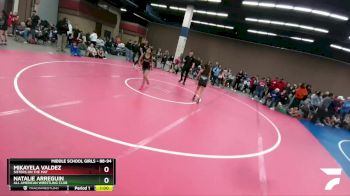 88-94 lbs Round 2 - Natalie Arreguin, All American Wrestling Club vs Mikayela Valdez, Sisters On The Mat