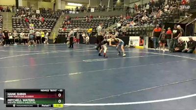 65 lbs Cons. Round 3 - Mitchell Waters, Greater Heights Wrestling vs Hank Shinn, Moen Wrestling Academy