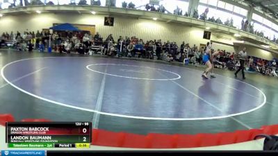 98 lbs Champ. Round 3 - Landon Baumann, Roncalli Wrestling Foundation vs Paxton Babcock, Dragon Wrestling Club