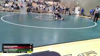 90 lbs Cons. Round 1 - Evan Showalter, Zionsville West Middle vs Paxton Duhaime *, Brownsburg West