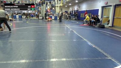 130 lbs Quarterfinal - Nicholas Pifer, Kiski Area vs Daniel Jacobucci, Westshore W.C.