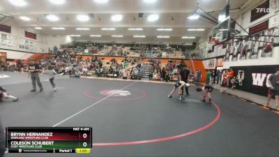 58-63 lbs Semifinal - Coleson Schubert, Cody Wrestling Club vs Brynn Hernandez, Worland Wrestling Club