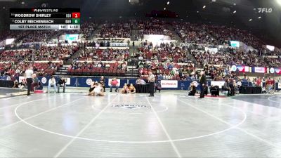 AA - 215 lbs 1st Place Match - Woodrow Shirley, Billings Senior High School vs Colby Reichenbach, Billings West