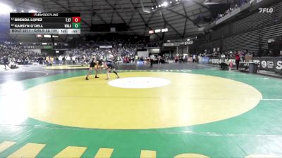 Girls 3A 100 lbs Cons. Round 1 - Karsyn O`Dell, Walla Walla (Girls) vs Brenda Lopez, Thomas Jefferson (Girls)