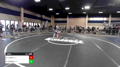 102 lbs Consi Of 8 #2 - Kash Larkin, Valiant College Prep vs Ricardo Poolaw, NM Bad Boyz