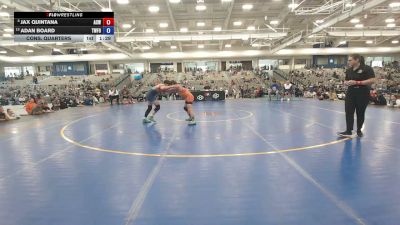 120 lbs Cons. Quarters - Jax Quintana, Adams City Wrestling vs Adan Board, THE WRESTLING FACTORY OF KERN