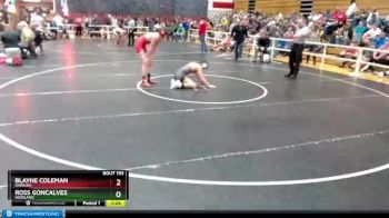 132 lbs Champ. Round 2 - Ross Goncalves, Worland vs Blayne Coleman, Rawlins