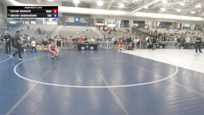 113 lbs Cons. Sub-semis - Zayne Benson, Western Colorado Wrestling Club vs Brody Gherardini, Team Grand Valley Elite