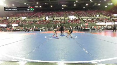 62 lbs Quarterfinal - Lincoln Sorge, Shepherd Wrestling Club vs Reagan Keller, Team Champs