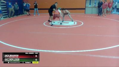 220 lbs Quarterfinal - Jack Branson, Wave Wrestling Club vs Matthew Cook, Crossroads Wrestling