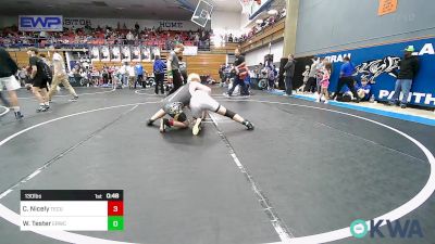 130 lbs Final - Cooper Nicely, Tecumseh Youth Wrestling vs Wyatt Tester, El Reno Wrestling Club