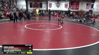 Quarterfinal - Uriah Quinn, Keokuk Kids Wrestling Club vs Skyler Duesterhaus, Camp Point Central