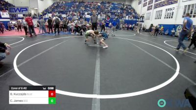 55 lbs Consi Of 8 #2 - Benjamin Kuczajda, Blue Devil Wrestling vs Case James, Blaine County Grapplers