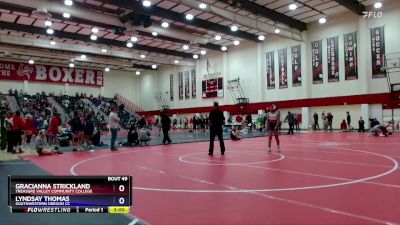 124-131 lbs Round 3 - Gracianna Strickland, Treasure Valley Community College vs Lyndsay Thomas, Southwestern Oregon CC