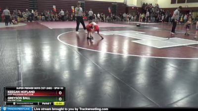 SPW-10 lbs Cons. Round 1 - Keegan Hofland, East Buchanan Mat Club vs Greyson Ball, USA MAT CLUB