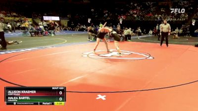 130 Class 2 lbs Quarterfinal - Allison Kraemer, Fort Osage vs Halea Bartel, Lebanon