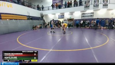 155 lbs Round 2 - Monte Blank, Lovell Middle School vs Mason Richardson, Rocky Mountain