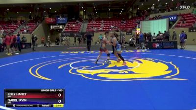 100 lbs Round 1 - Zoey Haney, MO vs Isabel Irvin, NM