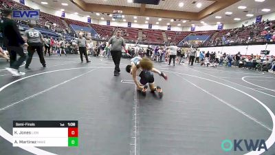 92-98 lbs Semifinal - Kaylor Jones, Lions Wrestling Academy vs Aiven Martinez, Maverick Elite Wrestling