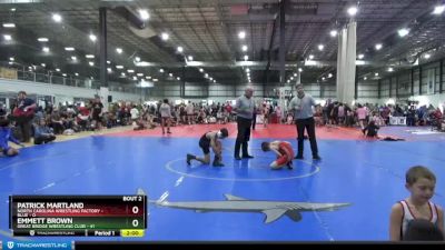 85 lbs Semis (4 Team) - PATRICK MARTLAND, NORTH CAROLINA WRESTLING FACTORY - BLUE vs Emmett Brown, GREAT BRIDGE WRESTLING CLUB