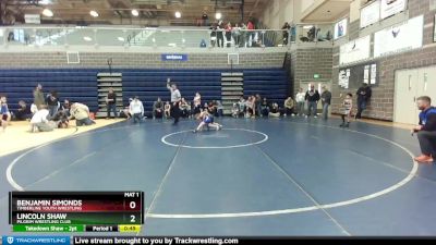 60 lbs Semifinal - Lincoln Shaw, Pilgrim Wrestling Club vs Benjamin Simonds, Timberline Youth Wrestling