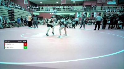 12U - 117 lbs Quarters - Naiya Valdez, Midwest Xtreme Wrestling vs Benjamin Morin, Mishawaka Wrestling Club