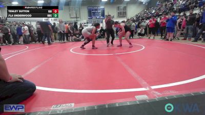 126 lbs Quarterfinal - Tenley Sutton, Vinita Kids Wrestling vs J'La Underwood, Woodland Wrestling Club