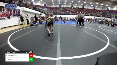 70 lbs Semifinal - Axel White, Murray County Takedown Club vs Colt Fife, Tecumseh Youth Wrestling