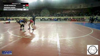 94 lbs Consi Of 8 #2 - Jaycee Wardlow, Ponca City LadyCat Wrestling vs Madison Owens, Hennessey Jr High Girls