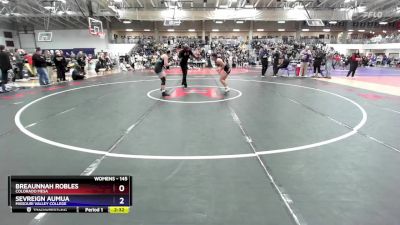 145 lbs Champ. Round 1 - Sevreign Aumua, Missouri Valley College vs Breaunnah Robles, Colorado Mesa