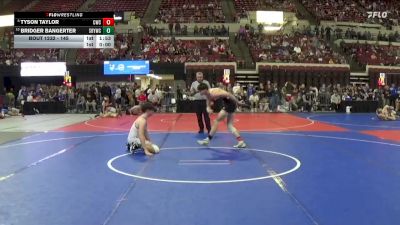 145 lbs Quarterfinal - Bridger Bangerter, Snake River Youth Wrestling Cl vs Tyson Taylor, Coyote Wrestling Club