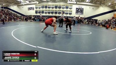 215 lbs Champ. Round 1 - Logan Webster, Chardon vs Jamere Church, Benedictine High School