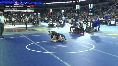 115 lbs Consi Of 16 #1 - Charlotte Macachor, Dougherty Valley (NC) vs Adriana Rebar, Mira Mesa (SD)