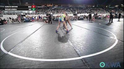 110 lbs Consi Of 8 #2 - Karlye Brown, Wagoner Takedown Club vs Sicilie Lomeli, Shelton Wrestling Academy