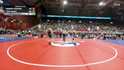 2A-132 lbs Champ. Round 1 - Troy Braun, Moorcroft vs Bennett Sanford, Greybull/Riverside