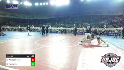 100 lbs Round Of 16 - Cam Whitnah, Harrah Little League Wrestling vs Brayden Turdo, Texas Elite Wrestling