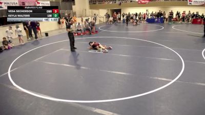 8U GIRLS - 62.8-67.2 Semis - Veda Seckerson, Chatfield Wrestling vs Keyla Walters, LARC- Minneapolis