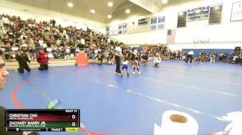 45 lbs Quarterfinal - Christian Cho, SoCal Hammers WC vs Zachary Barry Jr., Inland Elite Wrestling Club