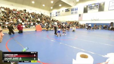 45 lbs Quarterfinal - Christian Cho, SoCal Hammers WC vs Zachary Barry Jr., Inland Elite Wrestling Club