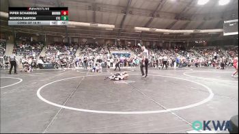 52 lbs Consi Of 16 #1 - Piper Schadegg, Skiatook Youth Wrestling vs Boston Barton, Owasso Takedown Club