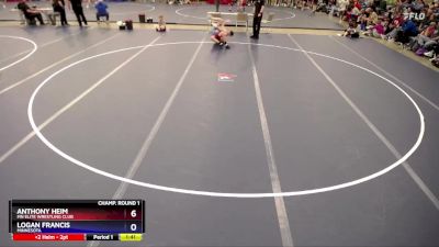 120 lbs Champ. Round 1 - Anthony Heim, MN Elite Wrestling Club vs Logan Francis, Minnesota