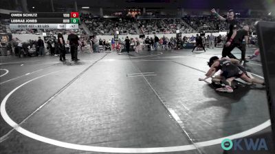 80 lbs Consi Of 8 #2 - Owen Schiltz, Verdigris Youth Wrestling vs Lebrae Jones, Hurricane Wrestling Academy