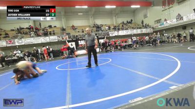 126 lbs 3rd Place - Tite Cox, Sallisaw Takedown Club vs Jayden Williams, Tulsa Blue T Panthers