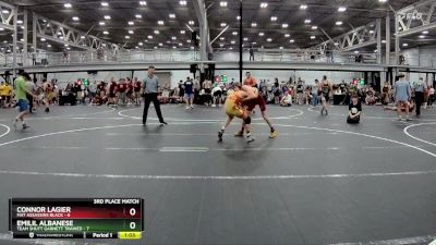 120 lbs Placement (4 Team) - Connor Lagier, Mat Assassins Black vs Emilil Albanese, Team Shutt Garnett Trained