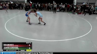 85 lbs Quarterfinal - Mya Beckett, Team Nazar Training Center vs Harper Formanek, Black Fox Wrestling Academy