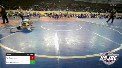 67 lbs Consi Of 8 #2 - Wyatt Deen, Division Bell Wrestling vs Baylor Coleman, Blaine County Grapplers