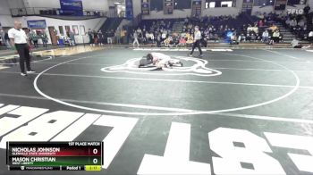 197 lbs 1st Place Match - Nicholas Johnson, Glenville State University vs Mason Christian, West Liberty