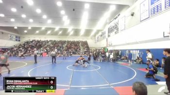 113 lbs Champ. Round 1 - Ryan Dimalanta, Rancho Bernardo Wrestling Club vs Jacob Hernandez, Ventura Highschool