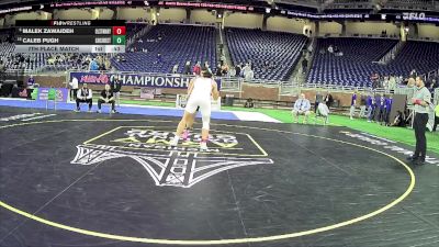 D2-285 lbs 7th Place Match - Caleb Pugh, Grand Rapids Christian HS vs Malek Zawaideh, St Mary Preparatory HS (Orchard Lake)